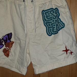 PacSun Cream Shorts with Graphic Design